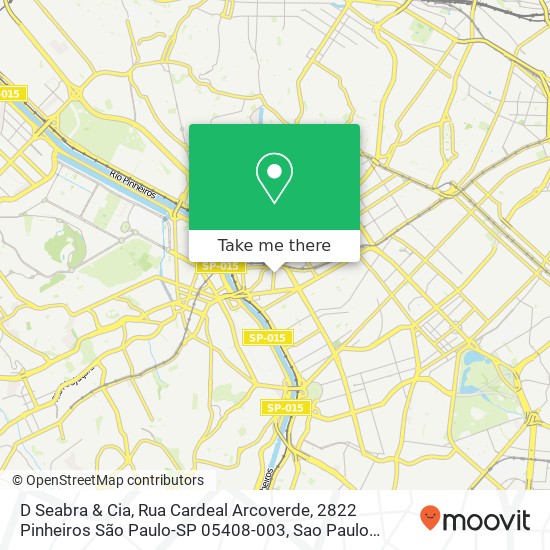 Mapa D Seabra & Cia, Rua Cardeal Arcoverde, 2822 Pinheiros São Paulo-SP 05408-003