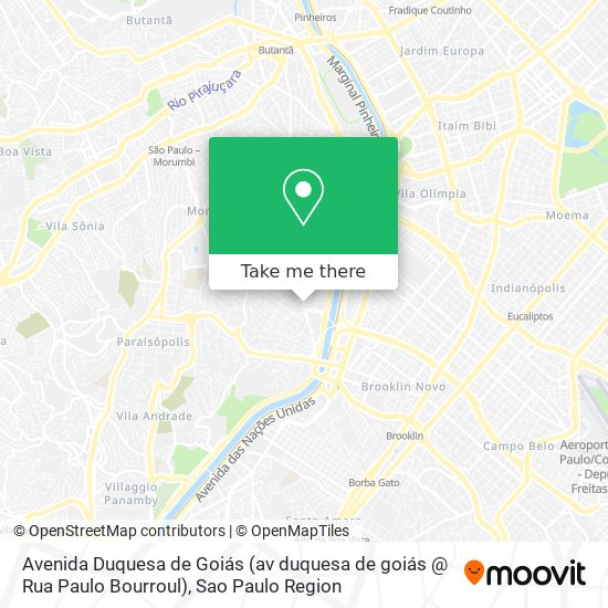 Mapa Avenida Duquesa de Goiás (av duquesa de goiás @ Rua Paulo Bourroul)