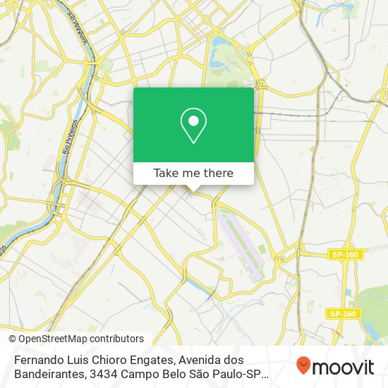 Mapa Fernando Luis Chioro Engates, Avenida dos Bandeirantes, 3434 Campo Belo São Paulo-SP 04071-000