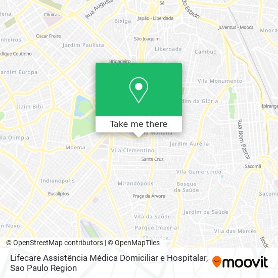 Mapa Lifecare Assistência Médica Domiciliar e Hospitalar