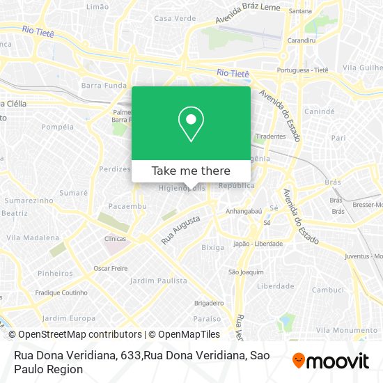 Rua Dona Veridiana, 633,Rua Dona Veridiana map