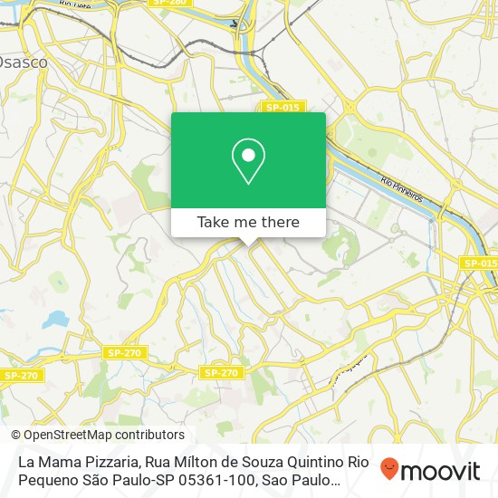 La Mama Pizzaria, Rua Mílton de Souza Quintino Rio Pequeno São Paulo-SP 05361-100 map