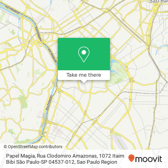 Mapa Papel Magia, Rua Clodomiro Amazonas, 1072 Itaim Bibi São Paulo-SP 04537-012