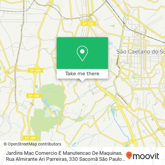 Mapa Jardins Mac Comercio E Manutencao De Maquinas, Rua Almirante Ari Parreiras, 330 Sacomã São Paulo-SP 04176-170