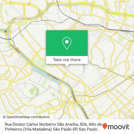 Rua Doutor Carlos Norberto São Aranha, 506, Alto de Pinheiros (Vila Madalena) São Paulo-SP map