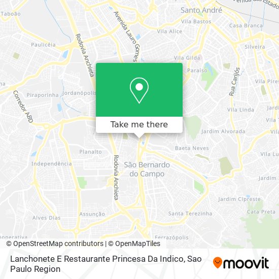 Lanchonete E Restaurante Princesa Da Indico map