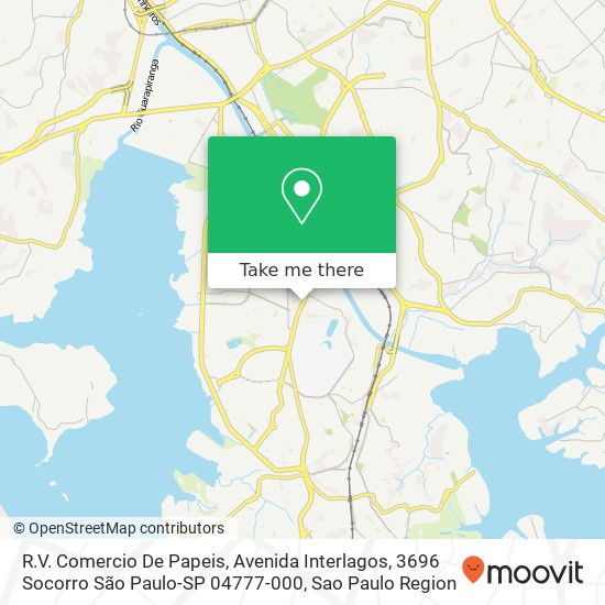 Mapa R.V. Comercio De Papeis, Avenida Interlagos, 3696 Socorro São Paulo-SP 04777-000