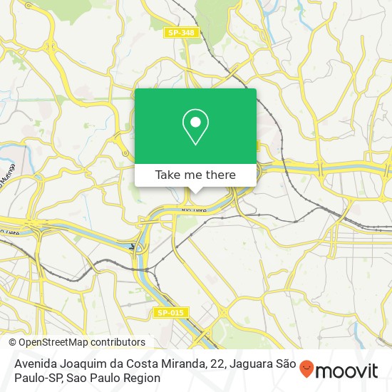 Mapa Avenida Joaquim da Costa Miranda, 22, Jaguara São Paulo-SP