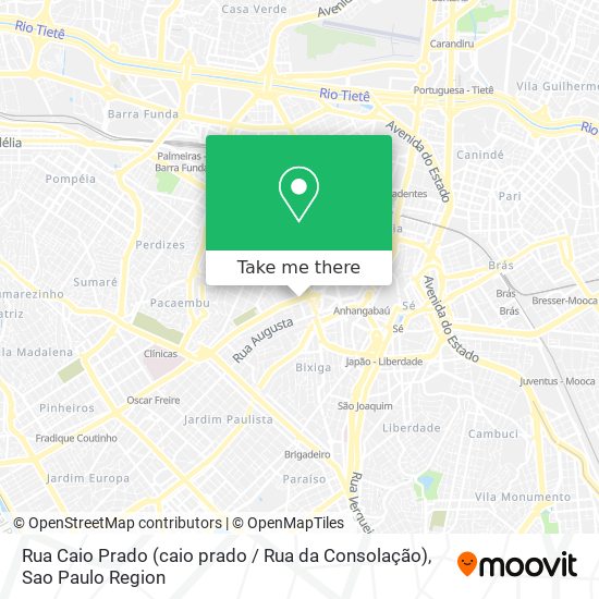 Mapa Rua Caio Prado (caio prado / Rua da Consolação)