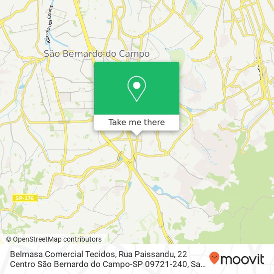 Mapa Belmasa Comercial Tecidos, Rua Paissandu, 22 Centro São Bernardo do Campo-SP 09721-240