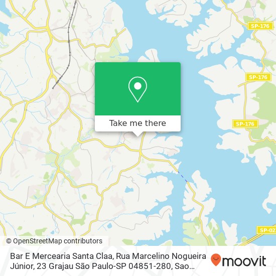 Mapa Bar E Mercearia Santa Claa, Rua Marcelino Nogueira Júnior, 23 Grajau São Paulo-SP 04851-280