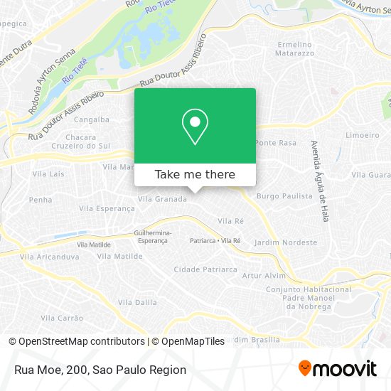 Mapa Rua Moe, 200
