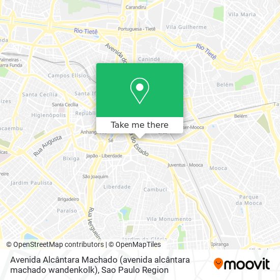 Mapa Avenida Alcântara Machado (avenida alcântara machado wandenkolk)