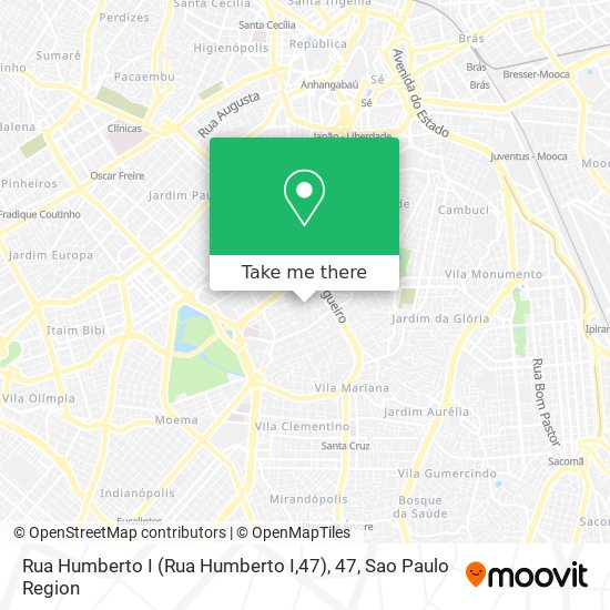 Mapa Rua Humberto I (Rua Humberto I,47), 47