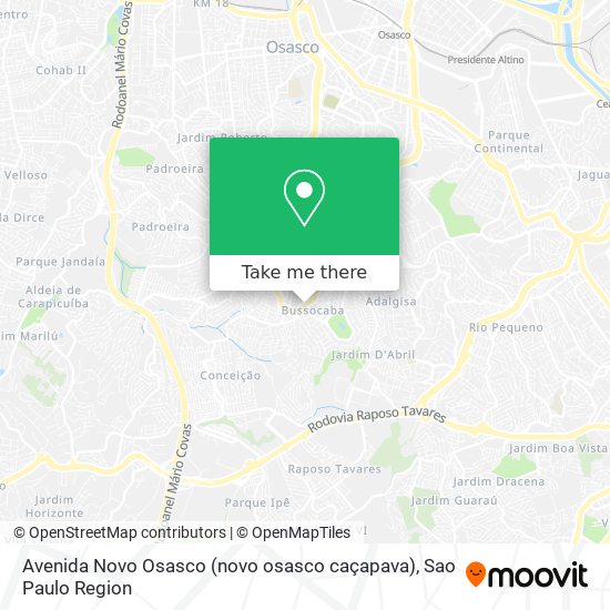 Avenida Novo Osasco (novo osasco caçapava) map