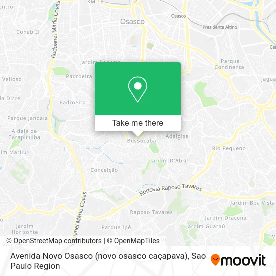 Avenida Novo Osasco (novo osasco caçapava) map