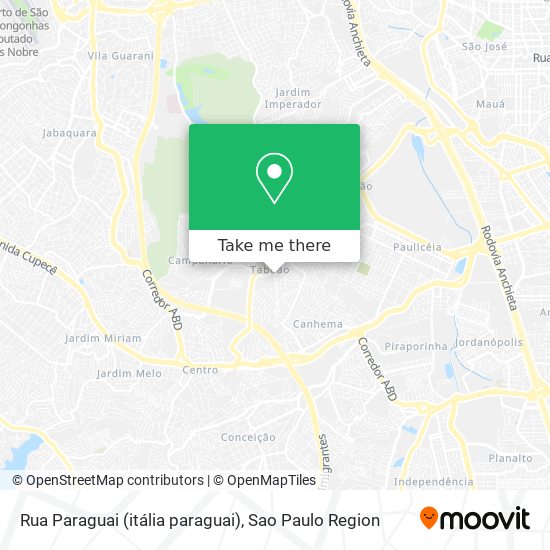 Mapa Rua Paraguai (itália paraguai)