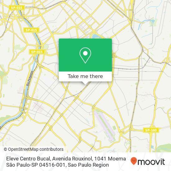 Mapa Eleve Centro Bucal, Avenida Rouxinol, 1041 Moema São Paulo-SP 04516-001