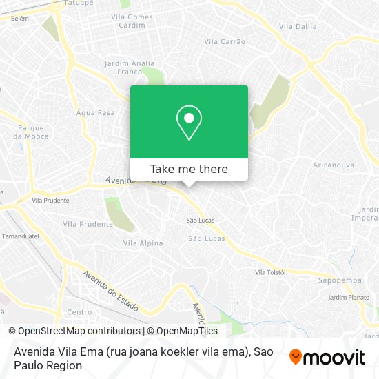 Mapa Avenida Vila Ema (rua joana koekler vila ema)