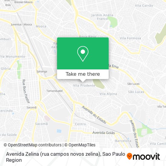 Mapa Avenida Zelina (rua campos novos zelina)