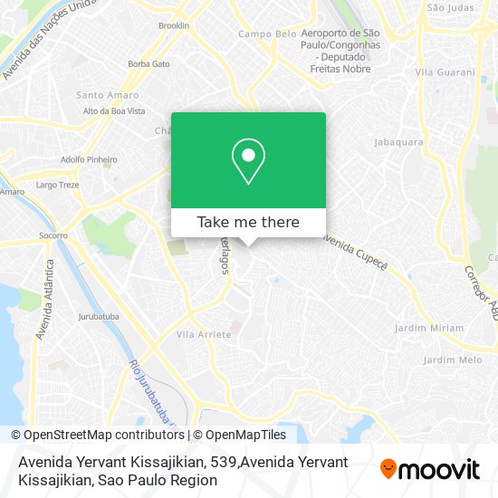 Mapa Avenida Yervant Kissajikian, 539,Avenida Yervant Kissajikian