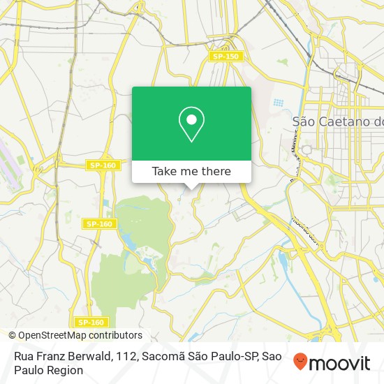 Rua Franz Berwald, 112, Sacomã São Paulo-SP map
