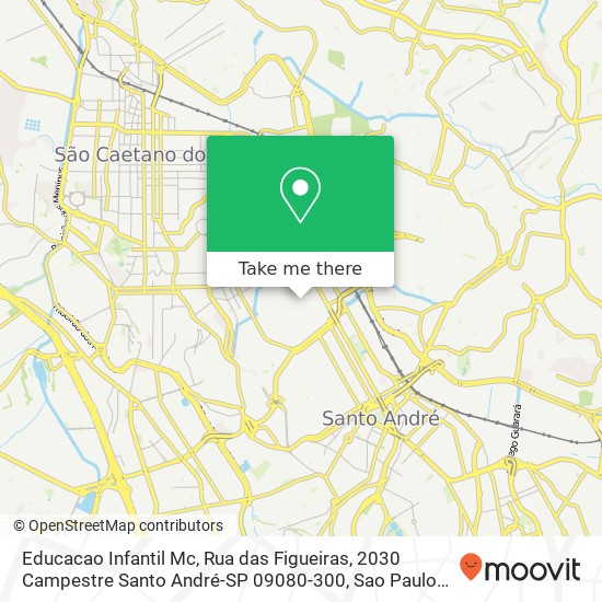 Mapa Educacao Infantil Mc, Rua das Figueiras, 2030 Campestre Santo André-SP 09080-300