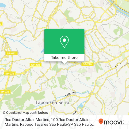 Rua Doutor Altair Martins, 100,Rua Doutor Altair Martins, Raposo Tavares São Paulo-SP map