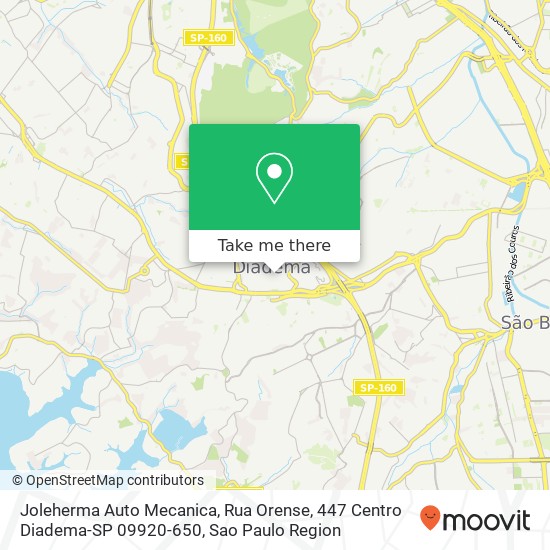 Mapa Joleherma Auto Mecanica, Rua Orense, 447 Centro Diadema-SP 09920-650