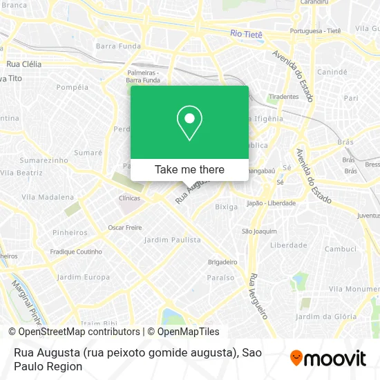 Rua Augusta (rua peixoto gomide augusta) map
