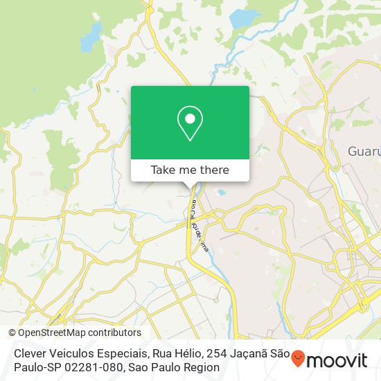 Mapa Clever Veiculos Especiais, Rua Hélio, 254 Jaçanã São Paulo-SP 02281-080