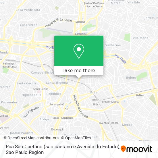 Rua São Caetano (são caetano e Avenida do Estado) map