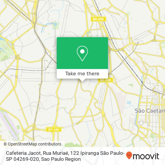 Mapa Cafeteria Jacot, Rua Muriaé, 122 Ipiranga São Paulo-SP 04269-020
