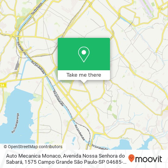 Mapa Auto Mecanica Monaco, Avenida Nossa Senhora do Sabará, 1575 Campo Grande São Paulo-SP 04685-003