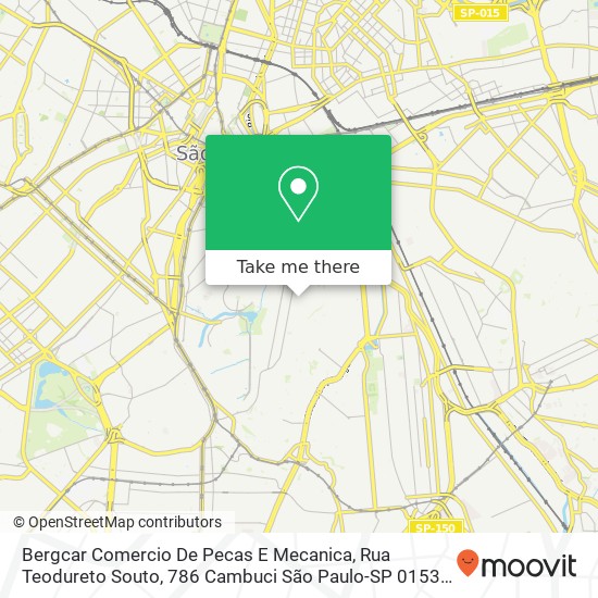 Bergcar Comercio De Pecas E Mecanica, Rua Teodureto Souto, 786 Cambuci São Paulo-SP 01539-000 map