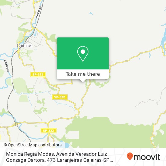 Mapa Monica Regia Modas, Avenida Vereador Luiz Gonzaga Dartora, 473 Laranjeiras Caieiras-SP 07700-000