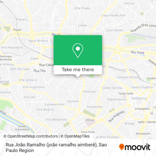 Mapa Rua João Ramalho (joão ramalho aimberê)
