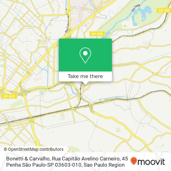 Bonetti & Carvalho, Rua Capitão Avelino Carneiro, 45 Penha São Paulo-SP 03603-010 map