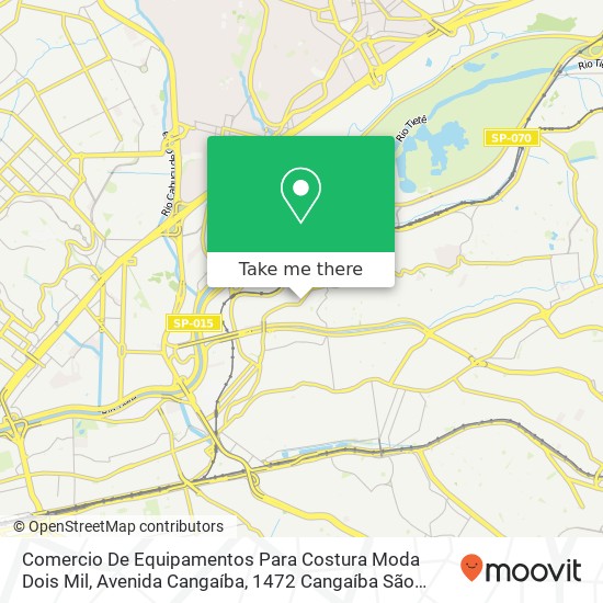 Comercio De Equipamentos Para Costura Moda Dois Mil, Avenida Cangaíba, 1472 Cangaíba São Paulo-SP 03712-000 map