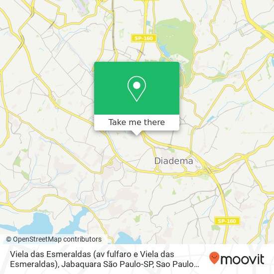 Viela das Esmeraldas (av fulfaro e Viela das Esmeraldas), Jabaquara São Paulo-SP map