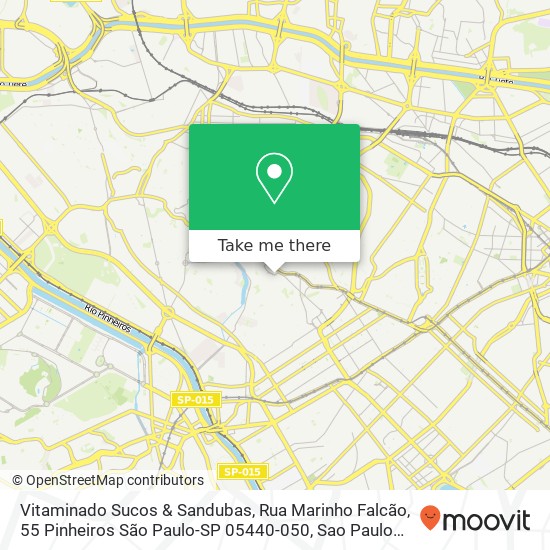 Mapa Vitaminado Sucos & Sandubas, Rua Marinho Falcão, 55 Pinheiros São Paulo-SP 05440-050