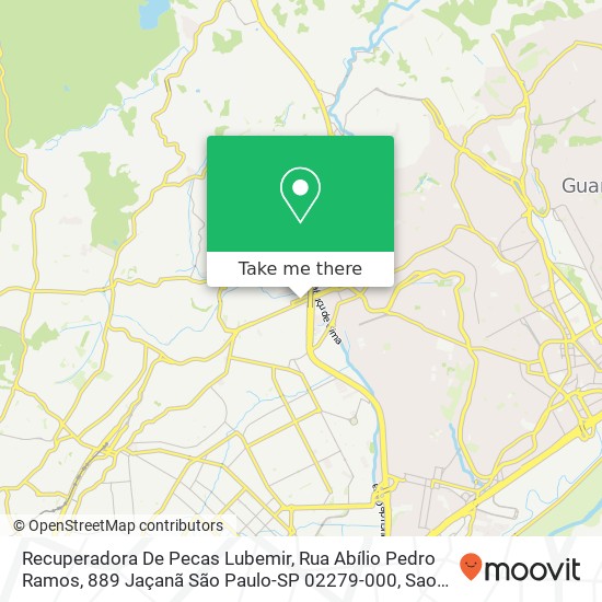 Mapa Recuperadora De Pecas Lubemir, Rua Abílio Pedro Ramos, 889 Jaçanã São Paulo-SP 02279-000