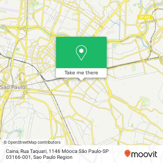 Mapa Caina, Rua Taquari, 1146 Móoca São Paulo-SP 03166-001
