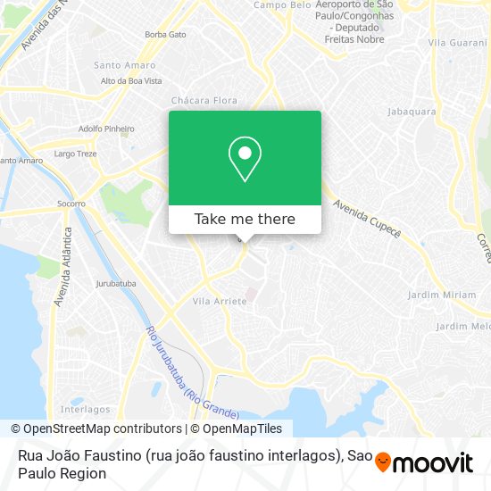 Rua João Faustino (rua joão faustino interlagos) map