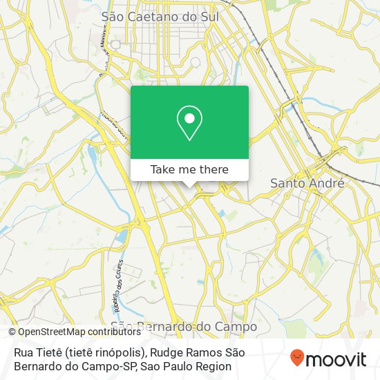 Rua Tietê (tietê rinópolis), Rudge Ramos São Bernardo do Campo-SP map