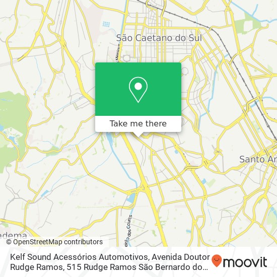 Mapa Kelf Sound Acessórios Automotivos, Avenida Doutor Rudge Ramos, 515 Rudge Ramos São Bernardo do Campo-SP 09636-000