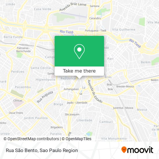 Mapa Rua São Bento