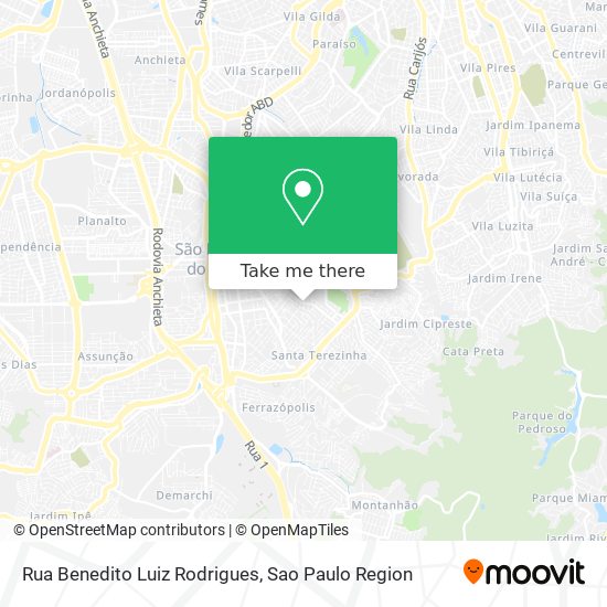 Rua Benedito Luiz Rodrigues map