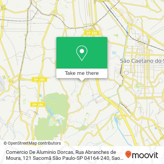 Mapa Comercio De Aluminio Dorcas, Rua Abranches de Moura, 121 Sacomã São Paulo-SP 04164-240
