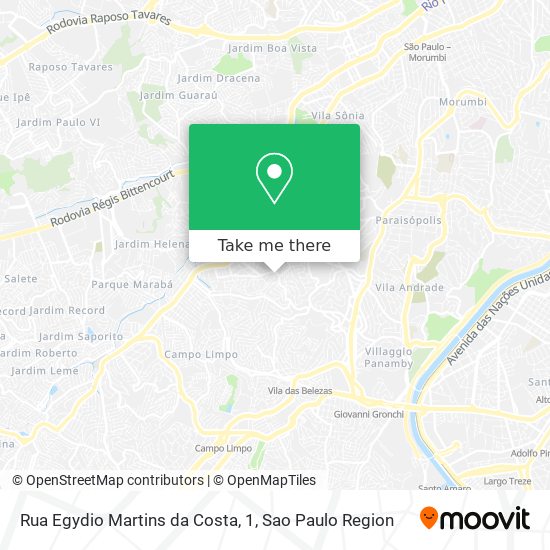 Rua Egydio Martins da Costa, 1 map